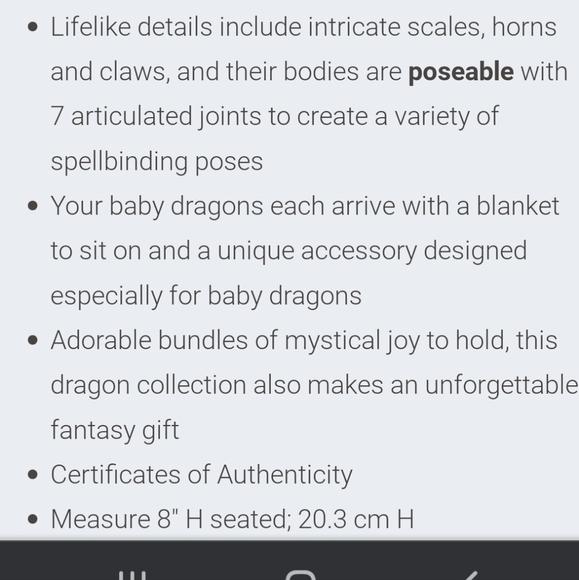 Bradford Exchange Ashton Drake Collectible Baby Dragon w/Accessories - Picture 4 of 4